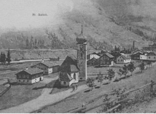 Historische Ansicht: St. Anton am Arlberg um 1810